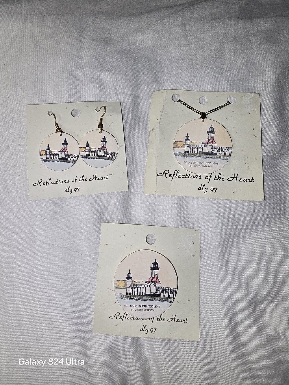 Handmade LIGHTHOUSE Earrings* Necklace * Pin * Artist Made * Signed * Brand New